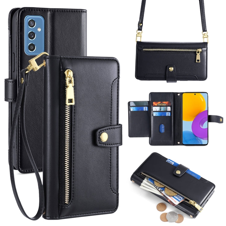 Sheep Texture Cross-body Zipper Wallet Leather Phone Case, For Samsung Galaxy M52 5G, For Samsung Galaxy S22+ 5G, For Samsung Galaxy S22 5G, For Samsung Galaxy A13 5G, For Samsung Galaxy A52 5G / 4G / A52s 5G