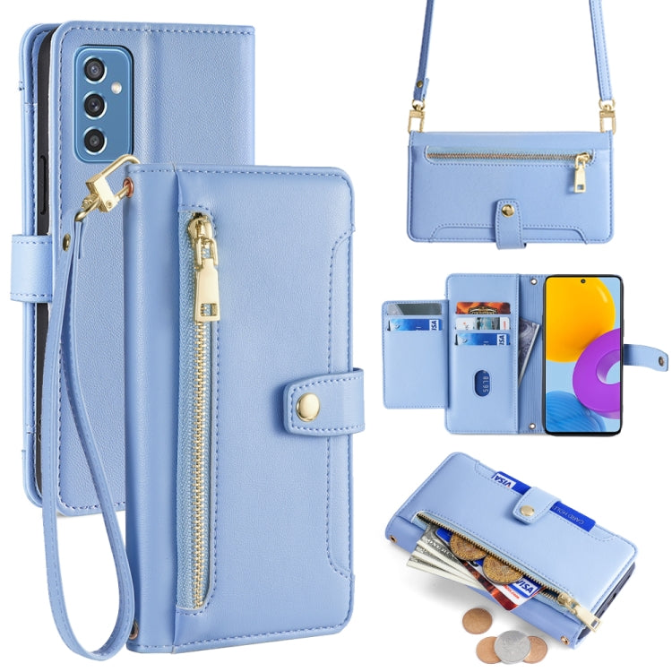 Sheep Texture Cross-body Zipper Wallet Leather Phone Case, For Samsung Galaxy M52 5G, For Samsung Galaxy S22+ 5G, For Samsung Galaxy S22 5G, For Samsung Galaxy A13 5G, For Samsung Galaxy A52 5G / 4G / A52s 5G