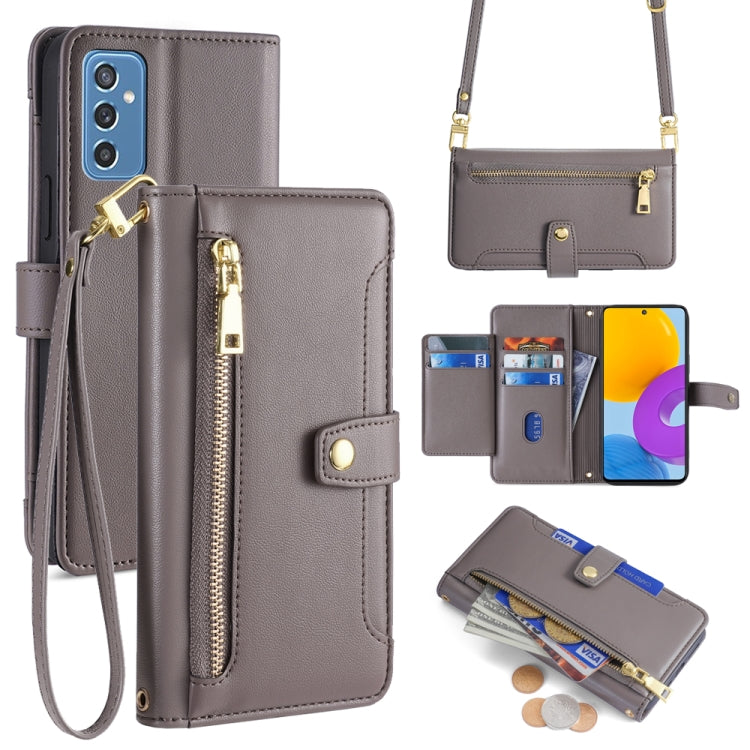 Sheep Texture Cross-body Zipper Wallet Leather Phone Case, For Samsung Galaxy M52 5G, For Samsung Galaxy S22+ 5G, For Samsung Galaxy S22 5G, For Samsung Galaxy A13 5G, For Samsung Galaxy A52 5G / 4G / A52s 5G