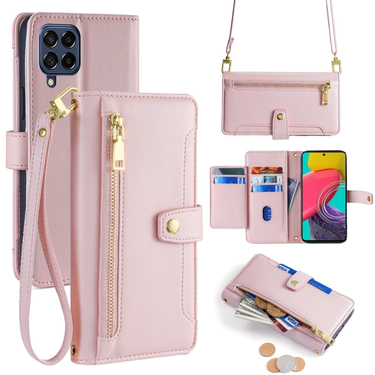 Sheep Texture Cross-body Zipper Wallet Leather Phone Case, For Samsung Galaxy S23 5G, For Samsung Galaxy M53 5G, For Samsung Galaxy A23, For Samsung Galaxy M33 5G, For Samsung Galaxy A53 5G