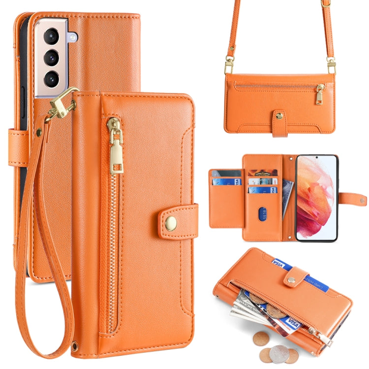 Sheep Texture Cross-body Zipper Wallet Leather Phone Case, For Samsung Galaxy A03s 164.2mm, For Samsung Galaxy A22 4G, For Samsung Galaxy A22 5G, For Samsung Galaxy S21 FE 5G, For Samsung Galaxy S21 5G