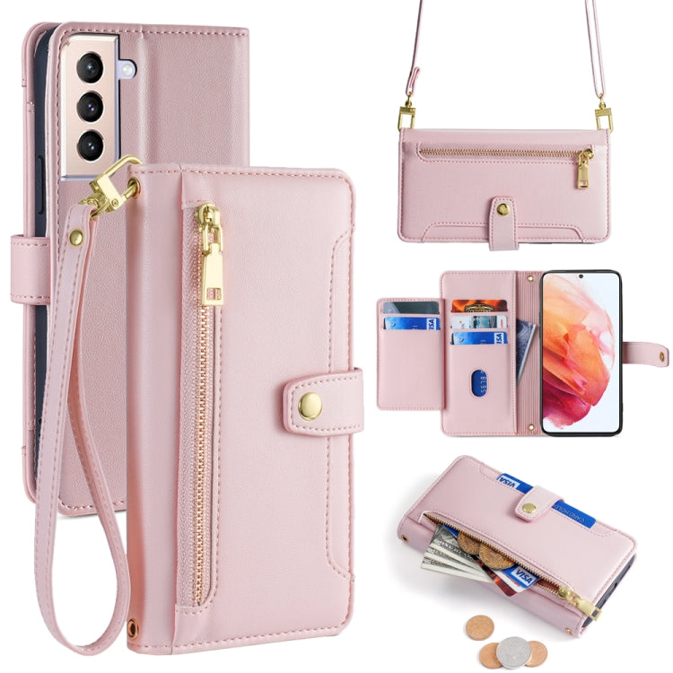 Sheep Texture Cross-body Zipper Wallet Leather Phone Case, For Samsung Galaxy A03s 164.2mm, For Samsung Galaxy A22 4G, For Samsung Galaxy A22 5G, For Samsung Galaxy S21 FE 5G, For Samsung Galaxy S21 5G