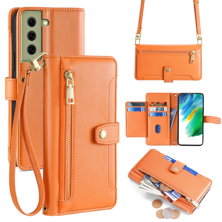 Sheep Texture Cross-body Zipper Wallet Leather Phone Case, For Samsung Galaxy A03s 164.2mm, For Samsung Galaxy A22 4G, For Samsung Galaxy A22 5G, For Samsung Galaxy S21 FE 5G, For Samsung Galaxy S21 5G