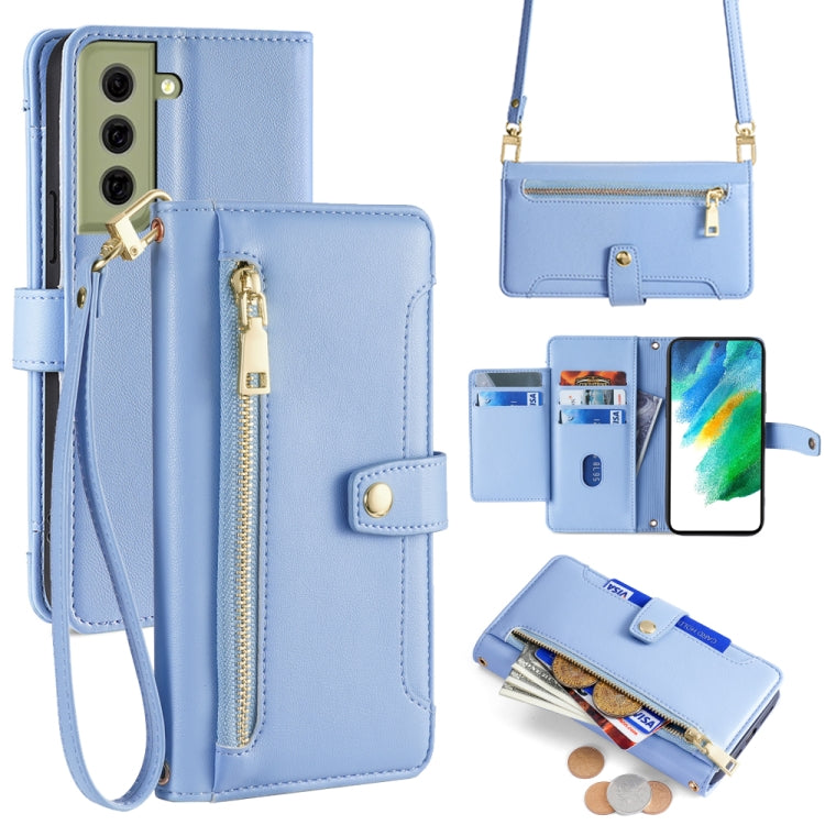 Sheep Texture Cross-body Zipper Wallet Leather Phone Case, For Samsung Galaxy A03s 164.2mm, For Samsung Galaxy A22 4G, For Samsung Galaxy A22 5G, For Samsung Galaxy S21 FE 5G, For Samsung Galaxy S21 5G