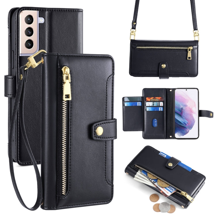 Sheep Texture Cross-body Zipper Wallet Leather Phone Case, For Samsung Galaxy A32 4G, For Samsung Galaxy S21+ 5G, For Samsung Galaxy S21 Ultra 5G, For Samsung Galaxy A12, For Samsung Galaxy A51 5G