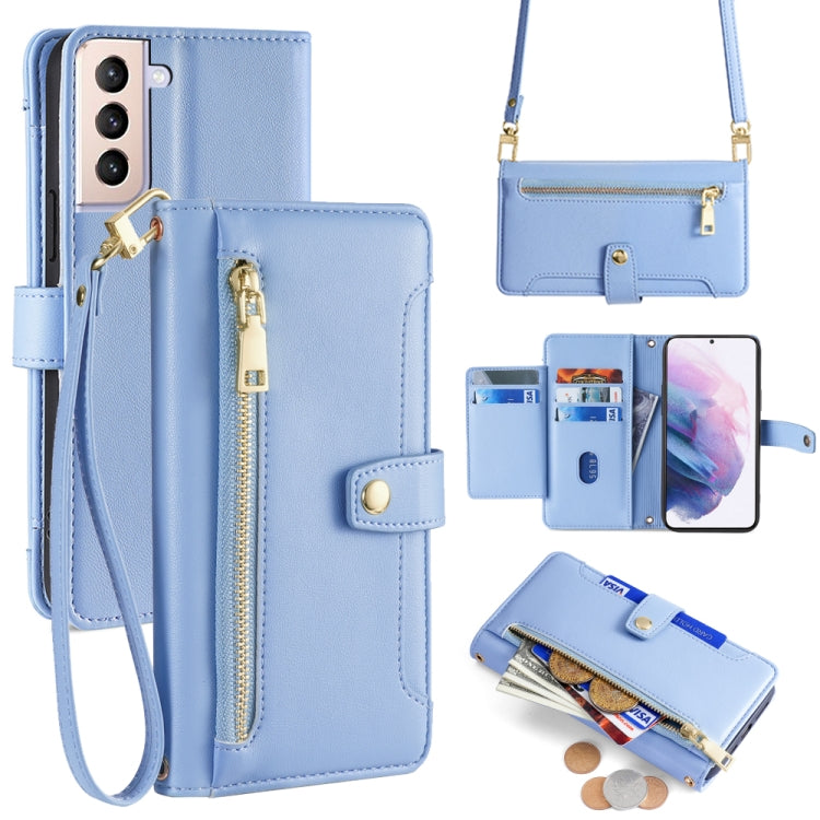 Sheep Texture Cross-body Zipper Wallet Leather Phone Case, For Samsung Galaxy A32 4G, For Samsung Galaxy S21+ 5G, For Samsung Galaxy S21 Ultra 5G, For Samsung Galaxy A12, For Samsung Galaxy A51 5G