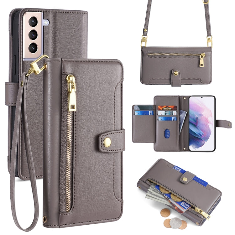 Sheep Texture Cross-body Zipper Wallet Leather Phone Case, For Samsung Galaxy A32 4G, For Samsung Galaxy S21+ 5G, For Samsung Galaxy S21 Ultra 5G, For Samsung Galaxy A12, For Samsung Galaxy A51 5G