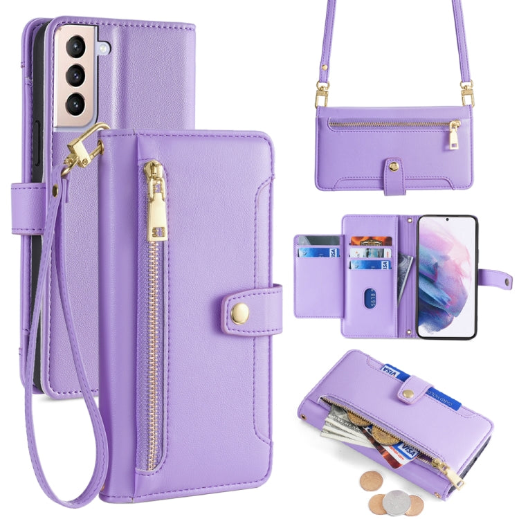 Sheep Texture Cross-body Zipper Wallet Leather Phone Case, For Samsung Galaxy A32 4G, For Samsung Galaxy S21+ 5G, For Samsung Galaxy S21 Ultra 5G, For Samsung Galaxy A12, For Samsung Galaxy A51 5G