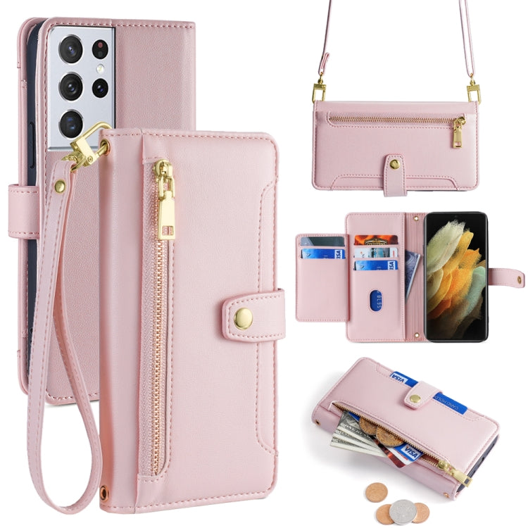 Sheep Texture Cross-body Zipper Wallet Leather Phone Case, For Samsung Galaxy A32 4G, For Samsung Galaxy S21+ 5G, For Samsung Galaxy S21 Ultra 5G, For Samsung Galaxy A12, For Samsung Galaxy A51 5G