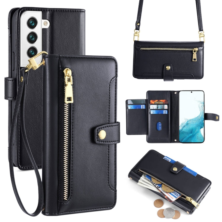 Sheep Texture Cross-body Zipper Wallet Leather Phone Case, For Samsung Galaxy M52 5G, For Samsung Galaxy S22+ 5G, For Samsung Galaxy S22 5G, For Samsung Galaxy A13 5G, For Samsung Galaxy A52 5G / 4G / A52s 5G