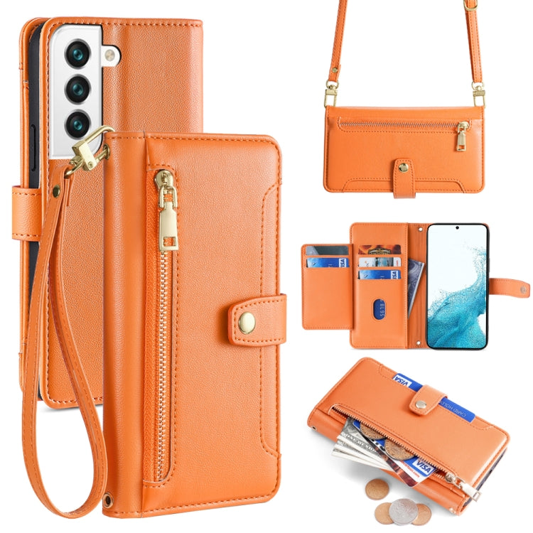 Sheep Texture Cross-body Zipper Wallet Leather Phone Case, For Samsung Galaxy M52 5G, For Samsung Galaxy S22+ 5G, For Samsung Galaxy S22 5G, For Samsung Galaxy A13 5G, For Samsung Galaxy A52 5G / 4G / A52s 5G