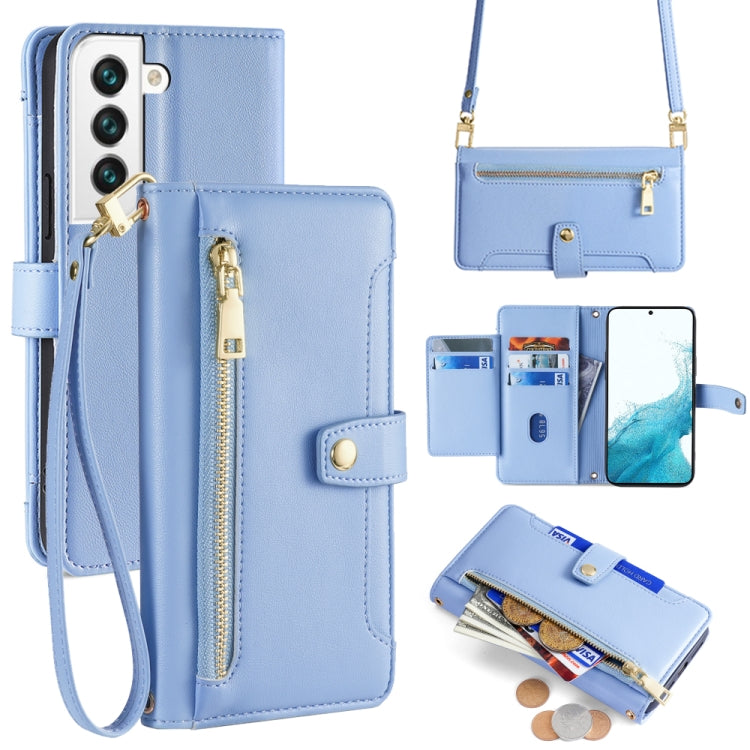 Sheep Texture Cross-body Zipper Wallet Leather Phone Case, For Samsung Galaxy M52 5G, For Samsung Galaxy S22+ 5G, For Samsung Galaxy S22 5G, For Samsung Galaxy A13 5G, For Samsung Galaxy A52 5G / 4G / A52s 5G