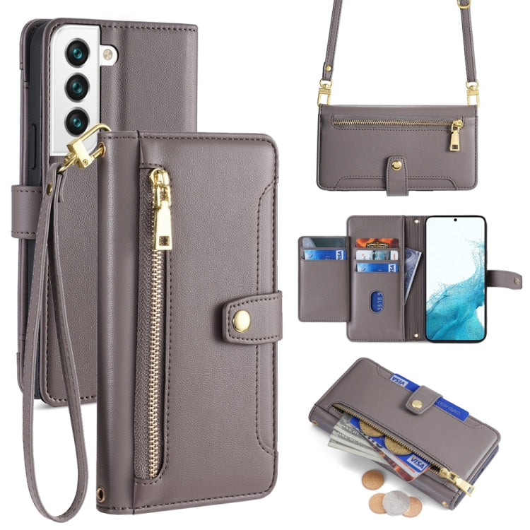 Sheep Texture Cross-body Zipper Wallet Leather Phone Case, For Samsung Galaxy M52 5G, For Samsung Galaxy S22+ 5G, For Samsung Galaxy S22 5G, For Samsung Galaxy A13 5G, For Samsung Galaxy A52 5G / 4G / A52s 5G