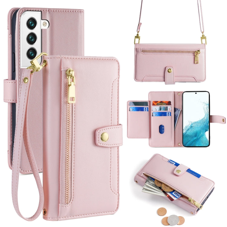 Sheep Texture Cross-body Zipper Wallet Leather Phone Case, For Samsung Galaxy M52 5G, For Samsung Galaxy S22+ 5G, For Samsung Galaxy S22 5G, For Samsung Galaxy A13 5G, For Samsung Galaxy A52 5G / 4G / A52s 5G