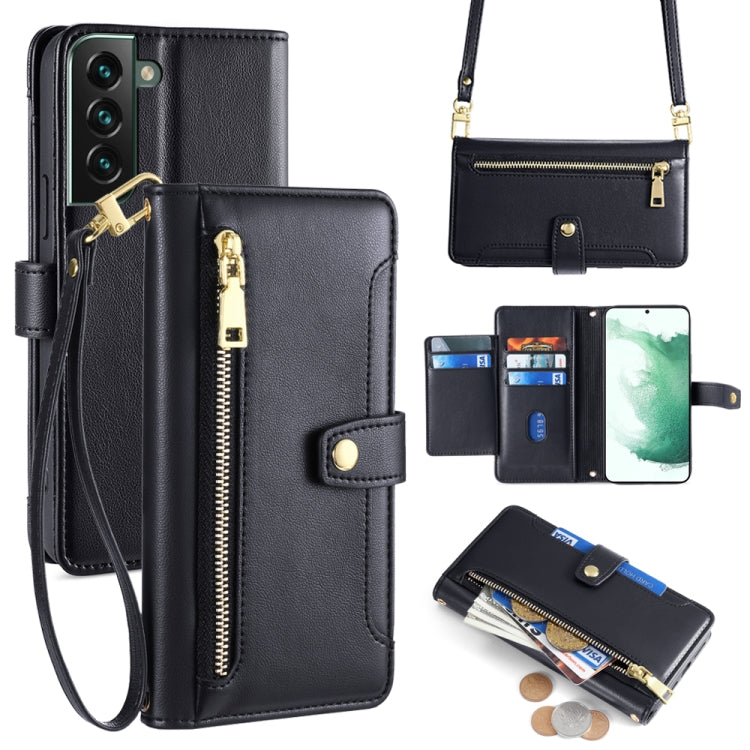 Sheep Texture Cross-body Zipper Wallet Leather Phone Case, For Samsung Galaxy M52 5G, For Samsung Galaxy S22+ 5G, For Samsung Galaxy S22 5G, For Samsung Galaxy A13 5G, For Samsung Galaxy A52 5G / 4G / A52s 5G