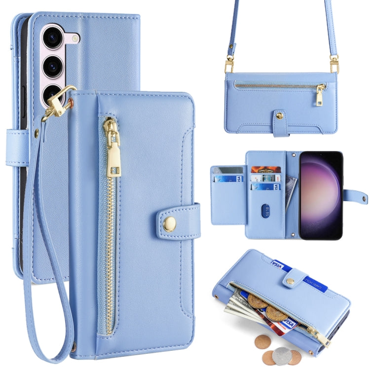 Sheep Texture Cross-body Zipper Wallet Leather Phone Case, For Samsung Galaxy S23 5G, For Samsung Galaxy M53 5G, For Samsung Galaxy A23, For Samsung Galaxy M33 5G, For Samsung Galaxy A53 5G