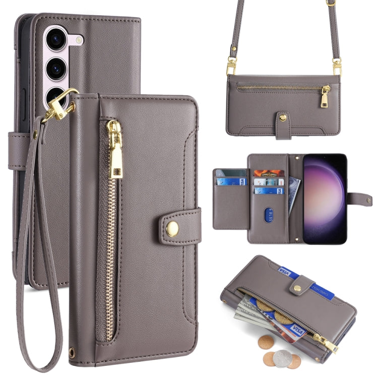 Sheep Texture Cross-body Zipper Wallet Leather Phone Case, For Samsung Galaxy S23 5G, For Samsung Galaxy M53 5G, For Samsung Galaxy A23, For Samsung Galaxy M33 5G, For Samsung Galaxy A53 5G