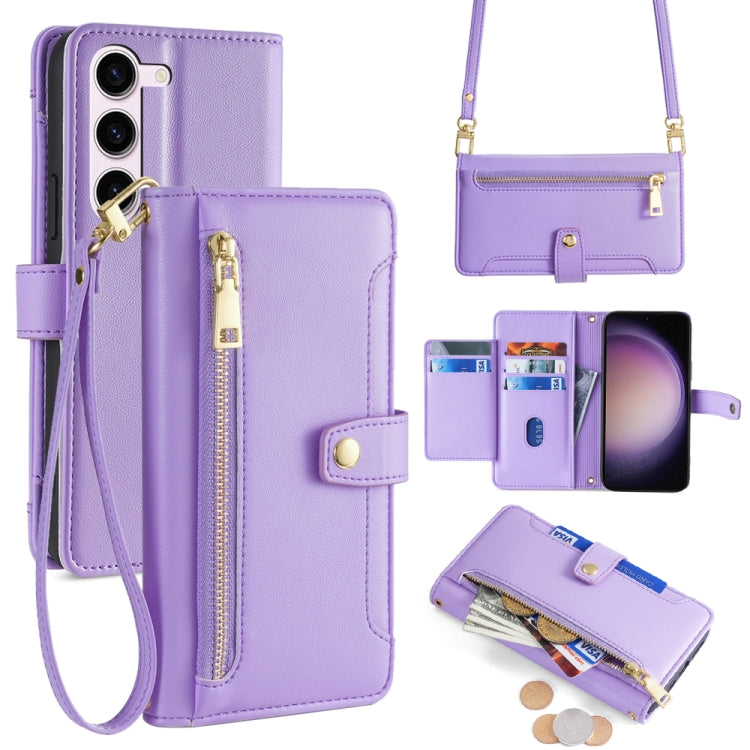 Sheep Texture Cross-body Zipper Wallet Leather Phone Case, For Samsung Galaxy A34 5G, For Samsung Galaxy A54 5G, For Samsung Galaxy S23+ 5G, For Samsung Galaxy S23 5G
