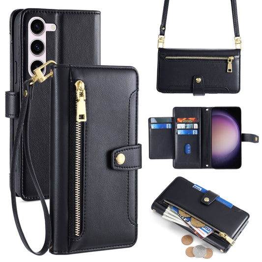 Sheep Texture Cross-body Zipper Wallet Leather Phone Case, For Samsung Galaxy S24 5G, For Samsung Galaxy A05 4G, For Samsung Galaxy A05s 4G, For Samsung Galaxy M34 5G / F34 5G, For Samsung Galaxy S23 FE 5G