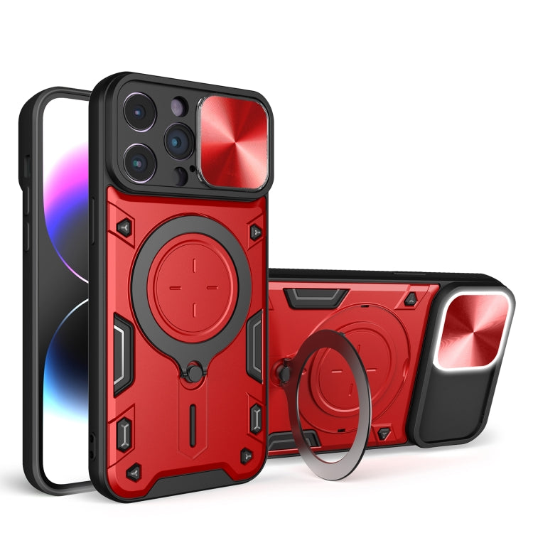 CD Texture Sliding Camshield Magnetic Holder Phone Case, For iPhone 14 Pro, For iPhone 14 Pro Max, For iPhone 13 Pro Max, For iPhone 13 Pro, For iPhone 13