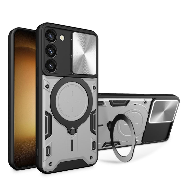 CD Texture Sliding Camshield Magnetic Holder Phone Case