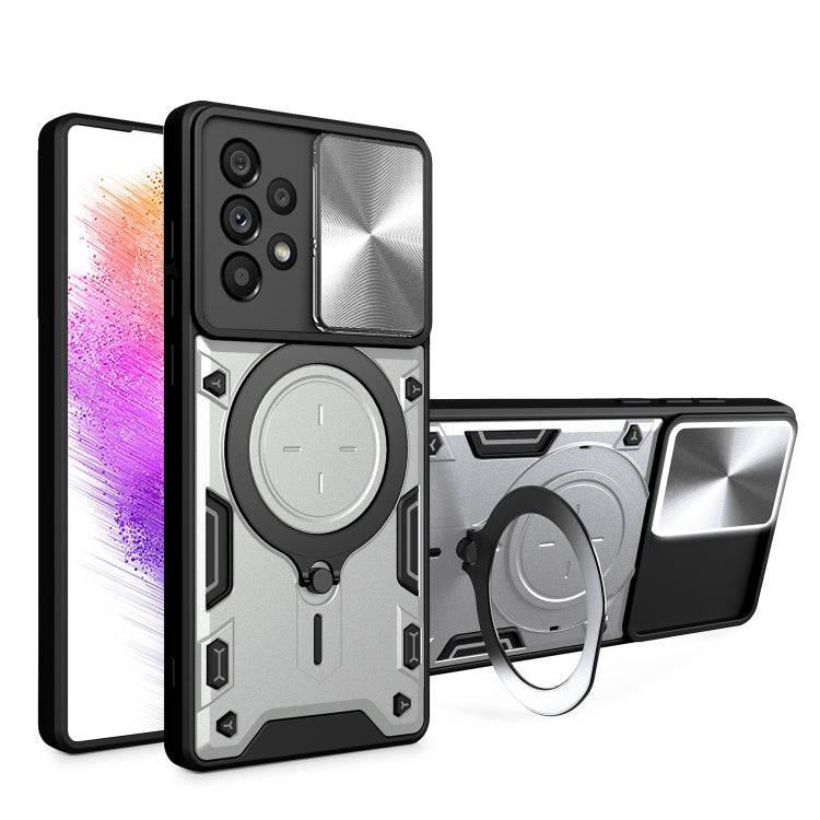 CD Texture Sliding Camshield Magnetic Holder Phone Case