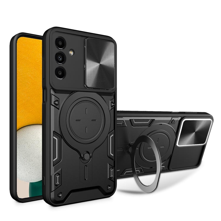 CD Texture Sliding Camshield Magnetic Holder Phone Case