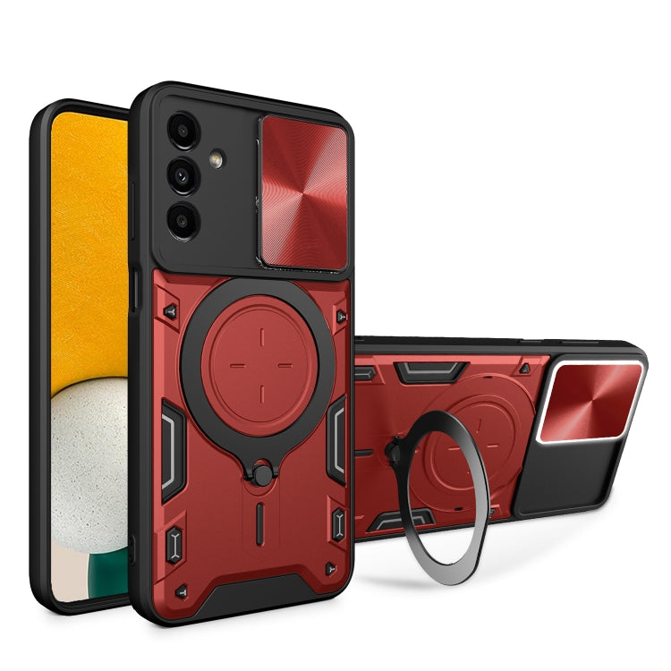 CD Texture Sliding Camshield Magnetic Holder Phone Case