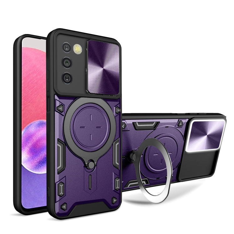 CD Texture Sliding Camshield Magnetic Holder Phone Case