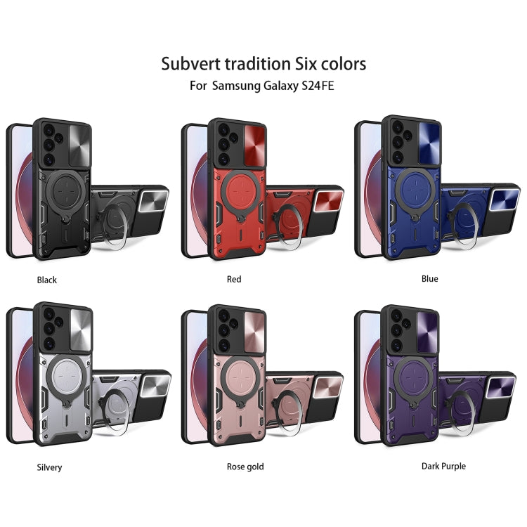 CD Texture Sliding Camshield Magnetic Holder Phone Case, For Samsung Galaxy S24 FE 5G, For Samsung Galaxy S24+ 5G, For Samsung Galaxy S24 5G, For Samsung Galaxy A24 4G, For Samsung Galaxy A23 5G