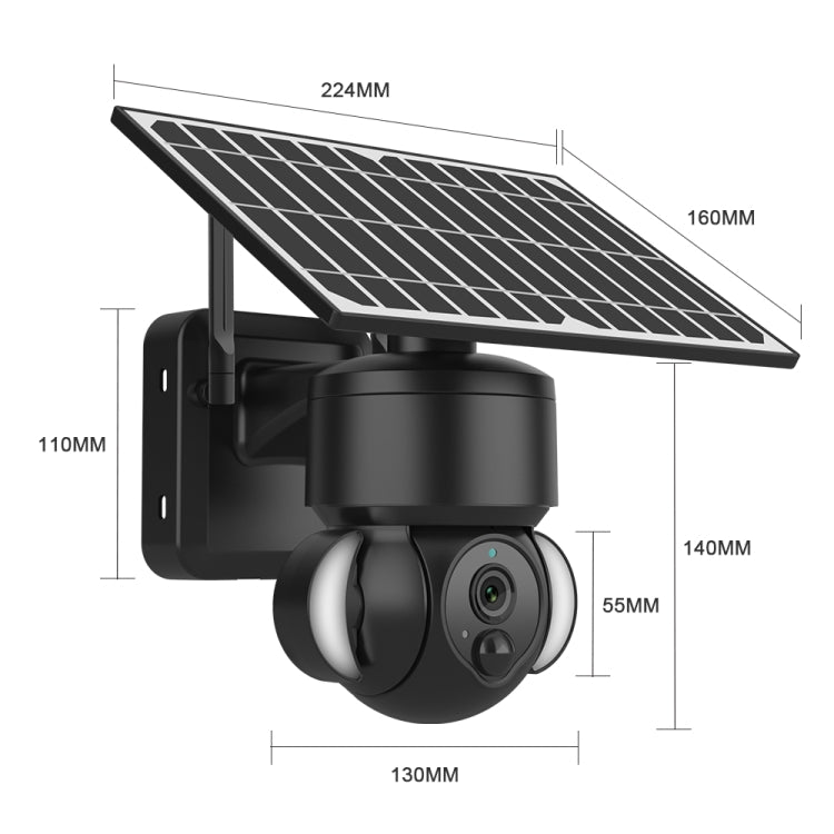 SHIWOJIA IP66 Waterproof 4G 3MP Solar Dome IP Camera, Two-way Audio & PIR Motion Detection & Night Vision, EU, AU, US