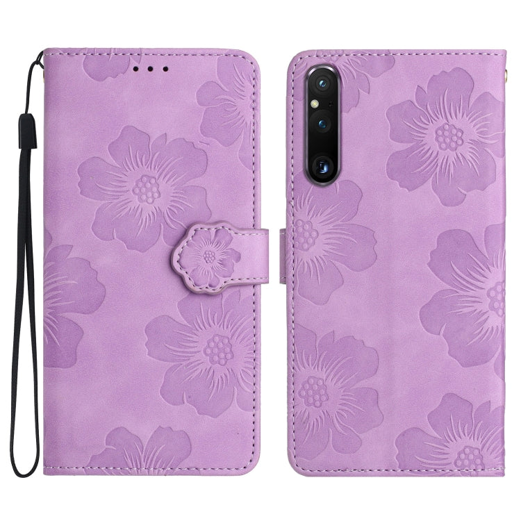 Flower Embossing Pattern Leather Phone Case, For Sony Xperia 10 VI, For Sony Xperia 1 VI, For Sony Xperia 1 V, For Sony Xperia 10 V, For Sony Xperia 10 IV, For Sony Xperia L4