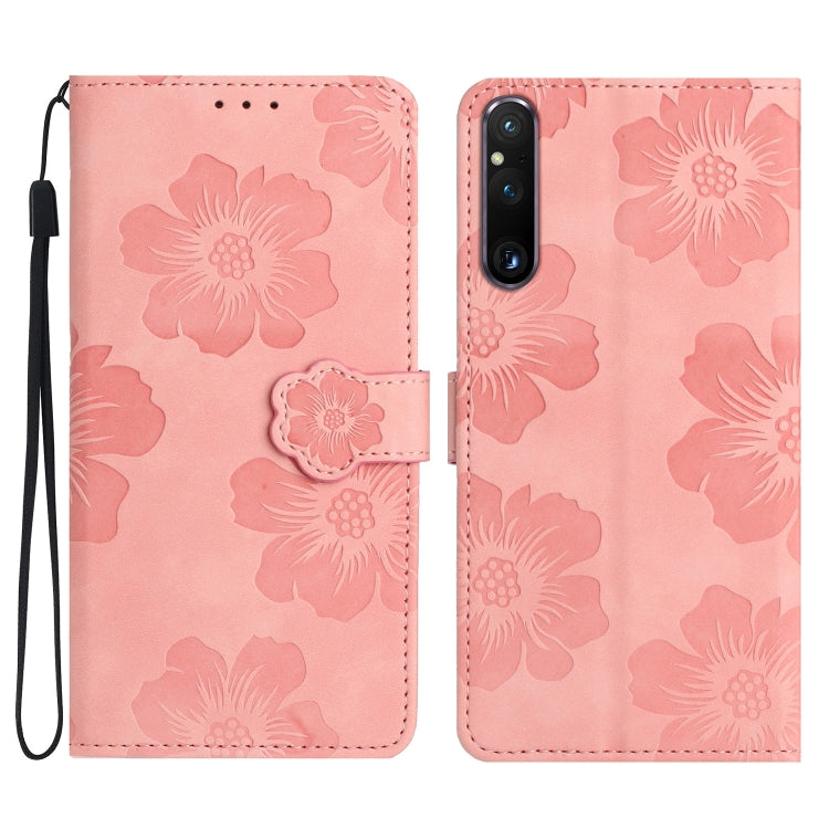 Flower Embossing Pattern Leather Phone Case, For Sony Xperia 10 VI, For Sony Xperia 1 VI, For Sony Xperia 1 V, For Sony Xperia 10 V, For Sony Xperia 10 IV, For Sony Xperia L4