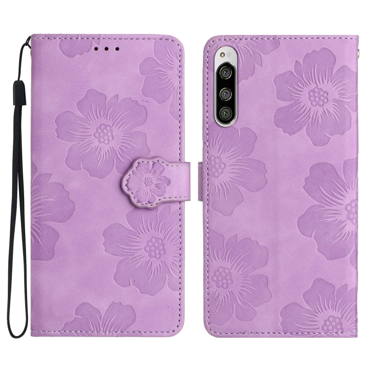 Flower Embossing Pattern Leather Phone Case, For Sony Xperia 5, For Sony Xperia L3