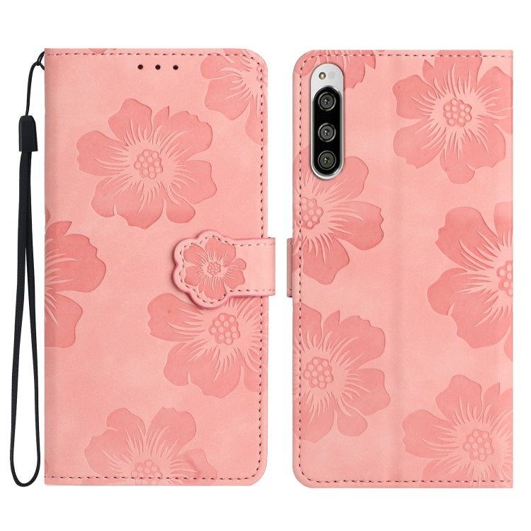 Flower Embossing Pattern Leather Phone Case, For Sony Xperia 5, For Sony Xperia L3