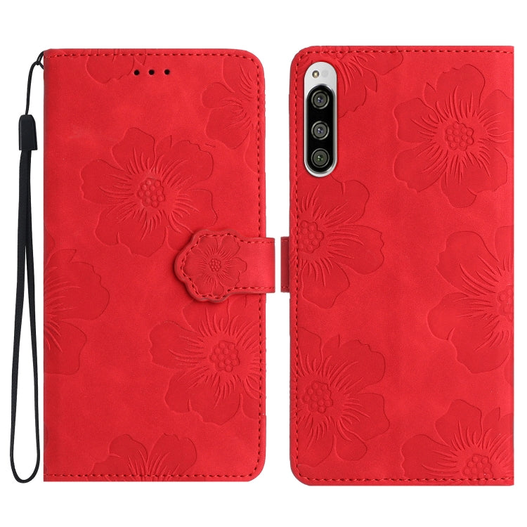 Flower Embossing Pattern Leather Phone Case, For Sony Xperia 5, For Sony Xperia L3