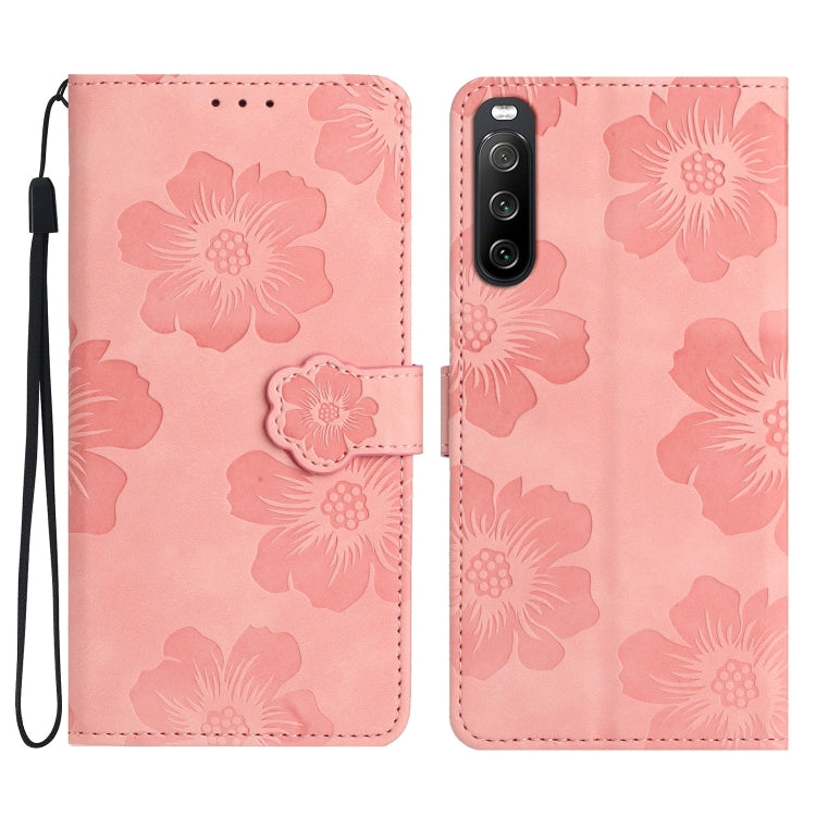 Flower Embossing Pattern Leather Phone Case, For Sony Xperia 10 VI, For Sony Xperia 1 VI, For Sony Xperia 1 V, For Sony Xperia 10 V, For Sony Xperia 10 IV, For Sony Xperia L4