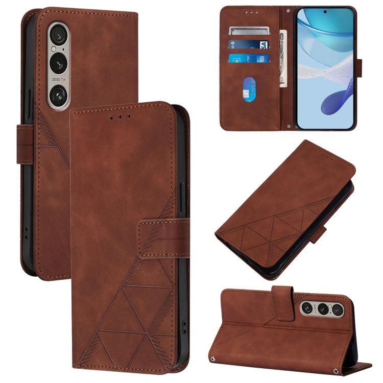 Crossbody 3D Embossed Flip Leather Phone Case, For Sony Xperia 10 VI, For Sony Xperia 1 VI, For Sony Xperia 5 VI, For Sony Xperia 5 V, For Sony Xperia 1 V