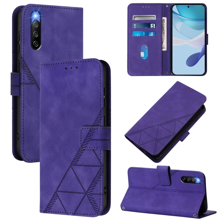 Crossbody 3D Embossed Flip Leather Phone Case, For Sony Xperia 10 V, For Sony Xperia 10 IV