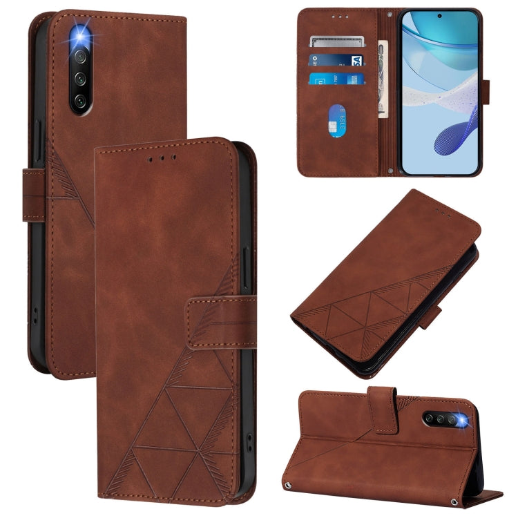 Crossbody 3D Embossed Flip Leather Phone Case, For Sony Xperia 10 V, For Sony Xperia 10 IV