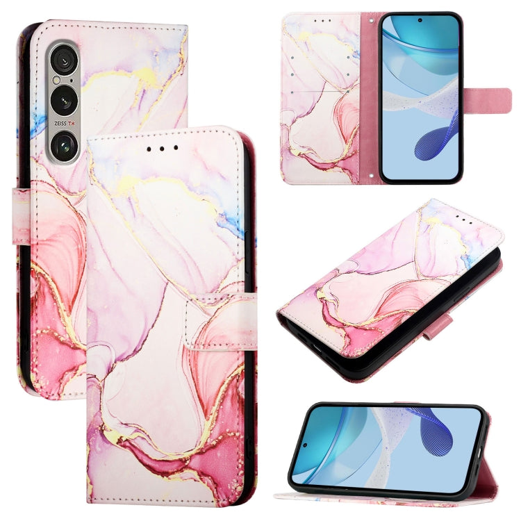 PT003 Marble Pattern Flip Leather Phone Case, For Sony Xperia 10 VI, For Sony Xperia 1 VI, For Sony Xperia 5 VI, For Sony Xperia 5 V, For Sony Xperia 1 V, For Sony Xperia 10 V