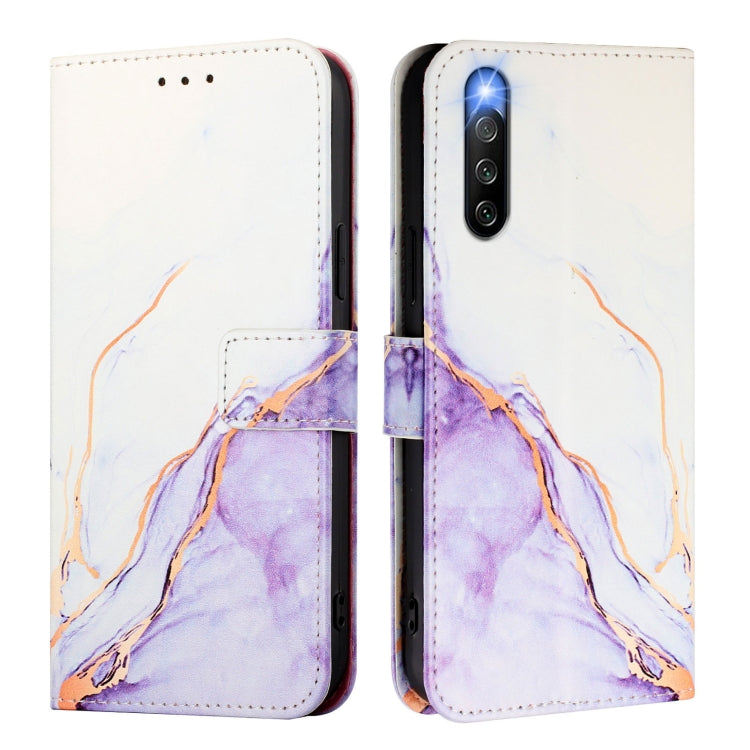 PT003 Marble Pattern Flip Leather Phone Case, For Sony Xperia 10 IV