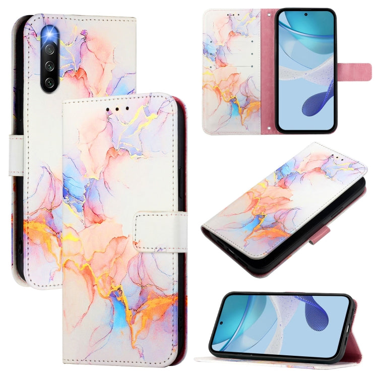 PT003 Marble Pattern Flip Leather Phone Case, For Sony Xperia 10 IV