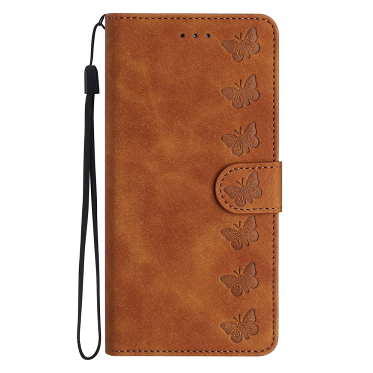 Seven Butterflies Embossed Leather Phone Case, For iPhone 13 mini, For iPhone 12, For iPhone 12 Pro Max, For iPhone 12 Pro, For iPhone 12 mini