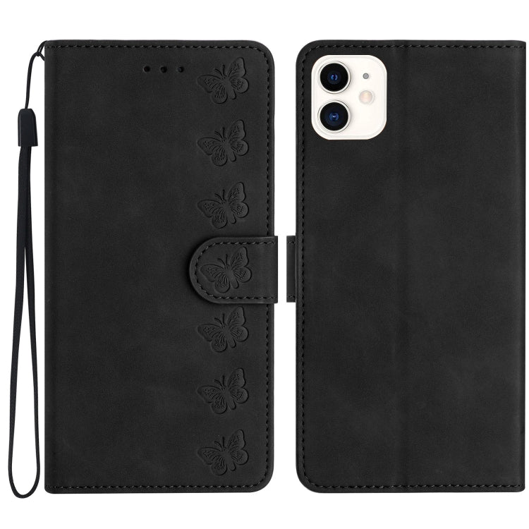 Seven Butterflies Embossed Leather Phone Case, For iPhone 11 Pro Max, For iPhone 11, For iPhone 11 Pro