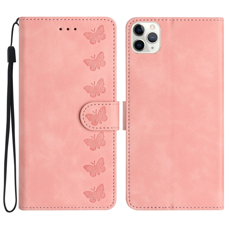 Seven Butterflies Embossed Leather Phone Case, For iPhone 11 Pro Max, For iPhone 11, For iPhone 11 Pro