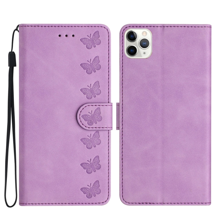 Seven Butterflies Embossed Leather Phone Case, For iPhone 11 Pro Max, For iPhone 11, For iPhone 11 Pro