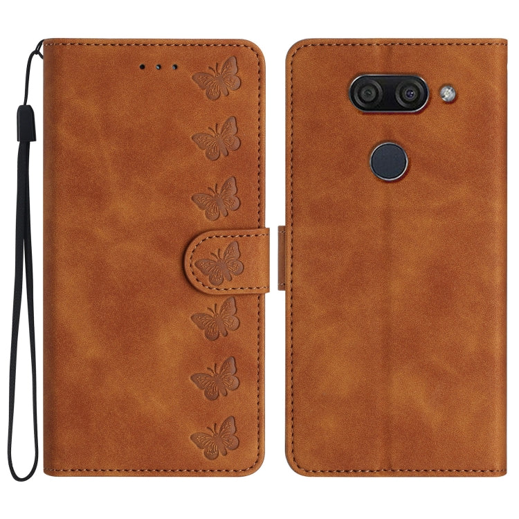 Seven Butterflies Embossed Leather Phone Case, For LG K50, For LG K51S, For LG K61