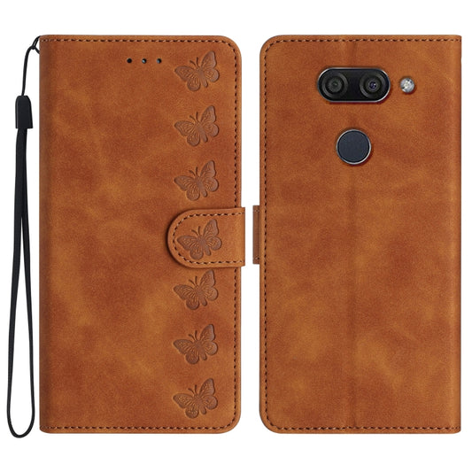 Seven Butterflies Embossed Leather Phone Case, For LG K50, For LG K51S, For LG K61