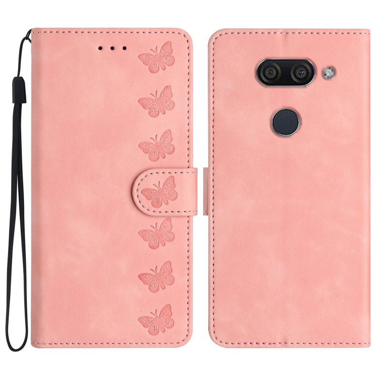 Seven Butterflies Embossed Leather Phone Case, For LG K50, For LG K51S, For LG K61